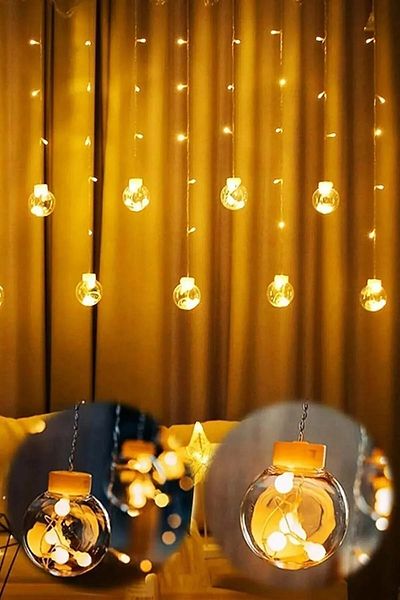 goldixpir Decorative Lighted Ball Curtain with LED Plug