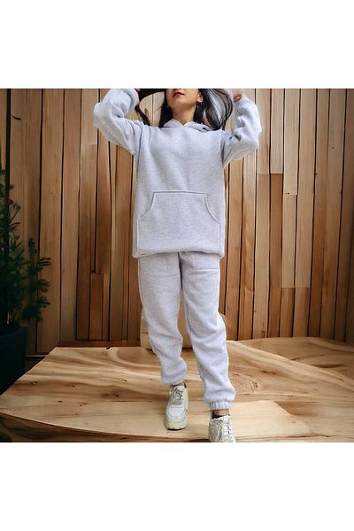 Pupa Hooded Winter Ribbed Large Oversize Women's Tracksuit Set