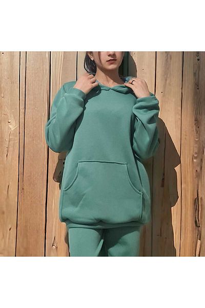 Pupa Hooded Winter Ribbed Large Oversize Women's Tracksuit Set