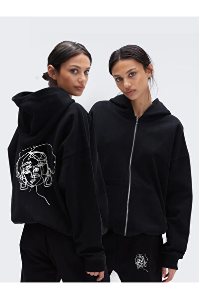 bellanova Γυναικεία ριγέ φιγούρα με στάμπα φούτερ με φερμουάρ στο κάτω μέρος ...