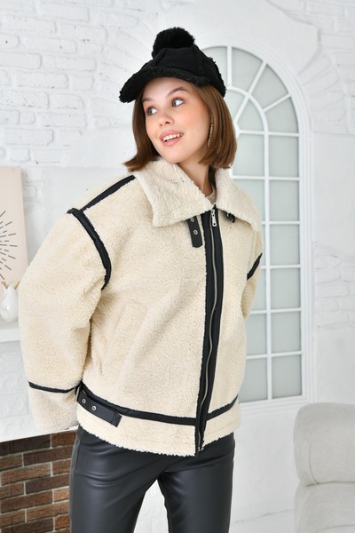 VOLT CLOTHİNG Női velúr plüsskabát