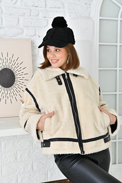 VOLT CLOTHİNG Női velúr plüsskabát