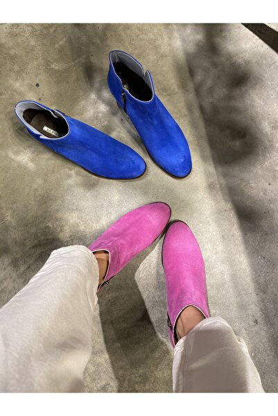 LA PASSION HAKİKİ DERİ TAMAMEN EL YAPIMI MAVİ BOT