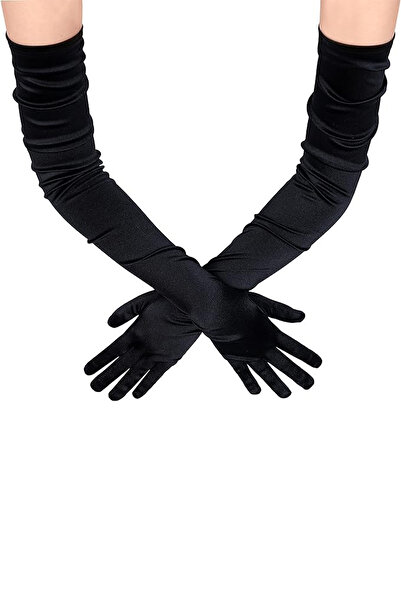 Hayalperest boncuk Mănuși lungi de nuntă de bal din satin Costum elegant pent...