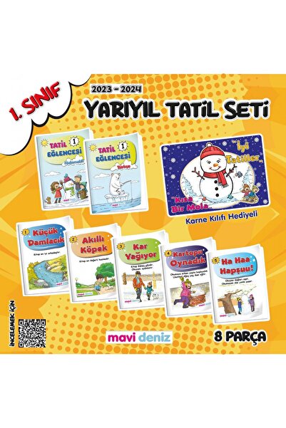 Mavi Deniz Yayınları 1.Sınıf 8 Parça Yarıyıl Tatil Eğlencesi Seti-2023/2024 M...