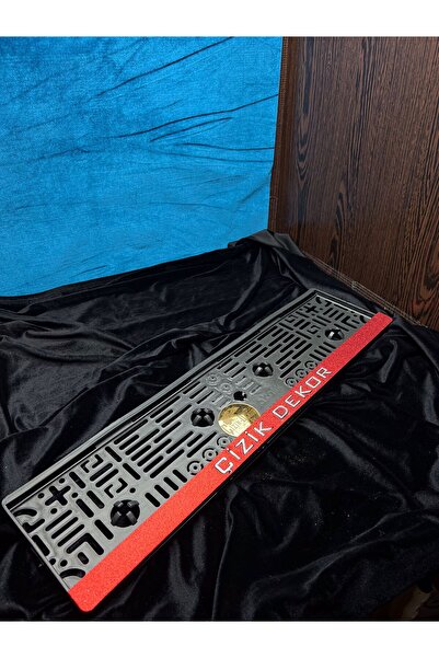 ÇİZİKDEKOR kişiye özel simli kırmızı premium plakalık
