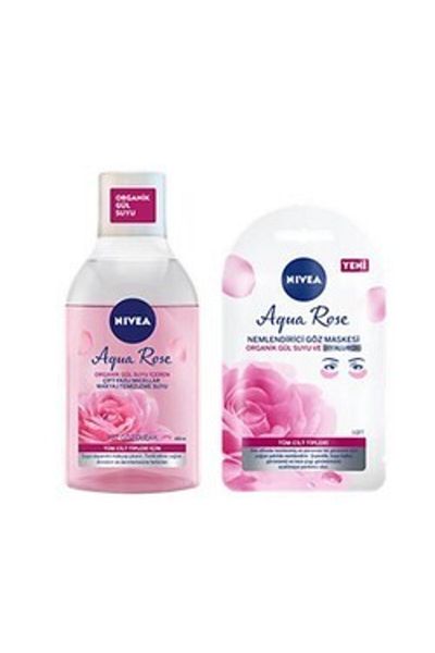 NIVEA (MINI COTTON GIFT) Nivea Aqua Rose Make-up Cleansing Water 400 Ml + Eye Mask Set (1 PC)