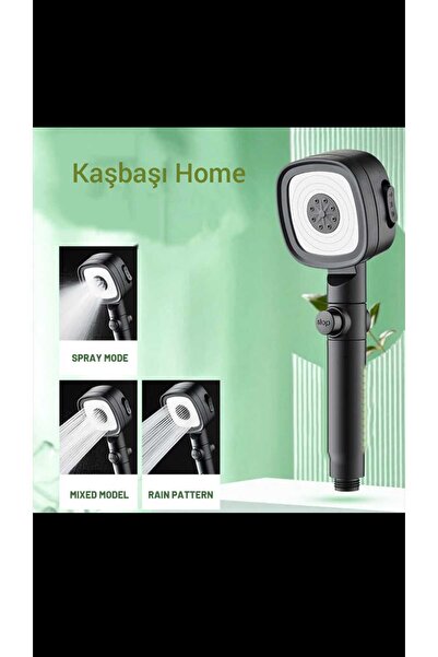 Kaşbaşı Home 3 Fonksiyonlu Start Stop Tuşlu Basınçlı Duş Başlığı Hortum Ve Ma...
