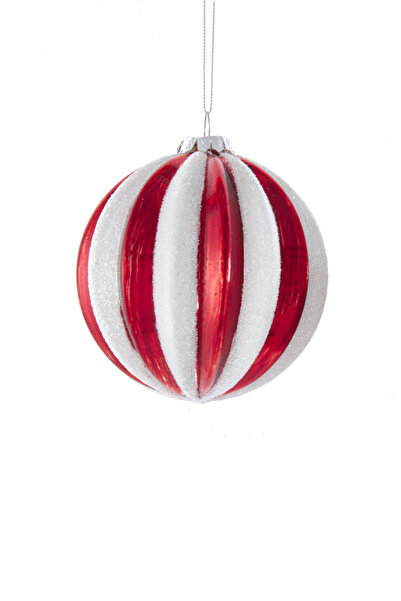 KURT S.ADLER М'ятний цукор у смугастій кульці, новорічна прикраса – 12 см