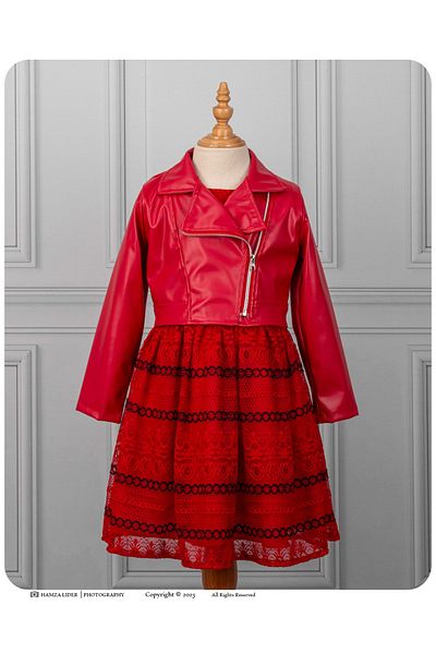 VİYOLİNA LACE DRESS WITH LEATHER JACKET