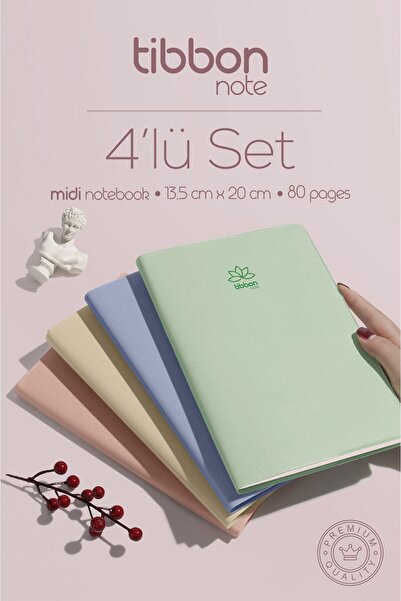Tibbon Note Midi Defter Dikişli 4'lü Set 28