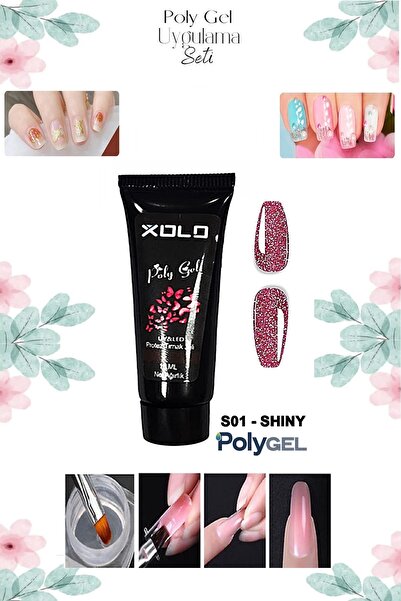 xolo 15ml Simli Polygel Protez Tırnak Oje Kalıcı Akrilik Trend Renkler Serisi...