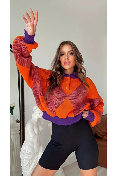 enc co سترة كبيرة الحجم بنمط البقلاوة