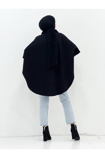 Kayaka triko women's collar and sleeves furry poncho