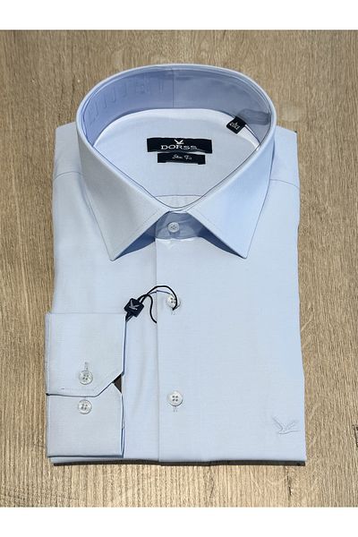 Dorss Cămașă pentru bărbați din bumbac de bază slim fit cu mânecă lungă