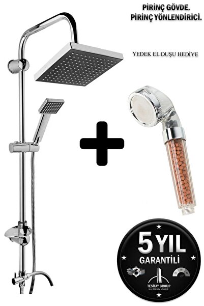 MOONSHOP Duş Robotu Başlığı Boncuklu Lüx Siyah Kare Tepe Yağmurlama Duş Başlı...