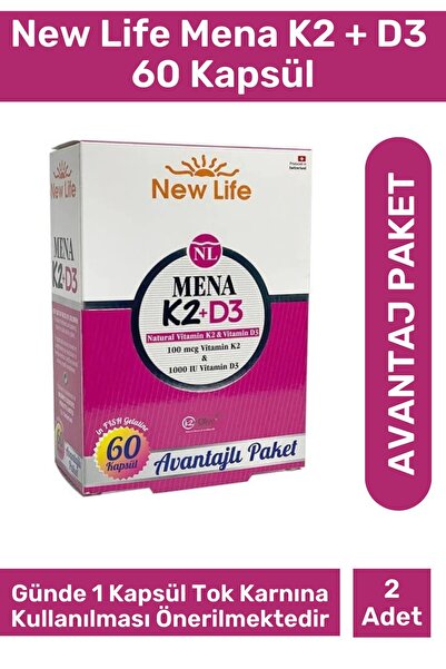 New Life Mena K2 D3 60 Kapsül - 2 Adet