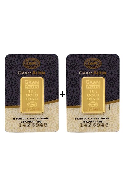 T51 TUĞRUL ALTIN 20 Gr (10gr+10gr) Külçe Altın IAR 24 Ayar