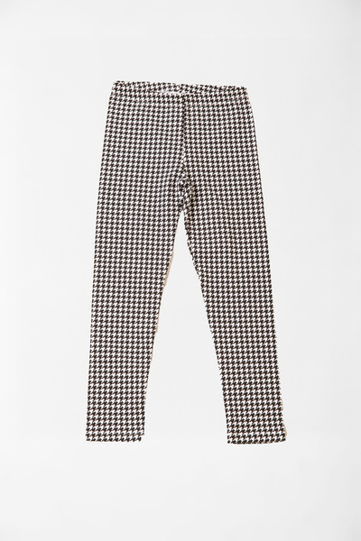 Tinymuyt Kız Çocuk Kalın Şardonlu Ekoseli Kareli Tayt