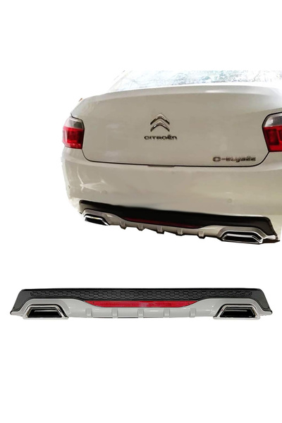 MKG Otomotiv Citroen C Elysee Uyumlu Gri Difüzör Difizör Kare Egzoz Görünüm R...