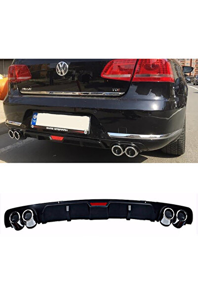 MKG Otomotiv Vw Passat B7 Siyah Difüzör 4 Krom Egzoz Görünümlü Difizör Arka E...