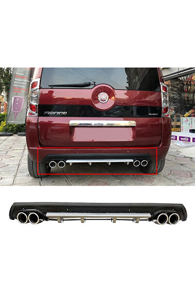 MKG Otomotiv Fiat Fiorino Uyumlu  Gri Difüzör Çiftli Yuvarlak Egzoz Görünümlü...