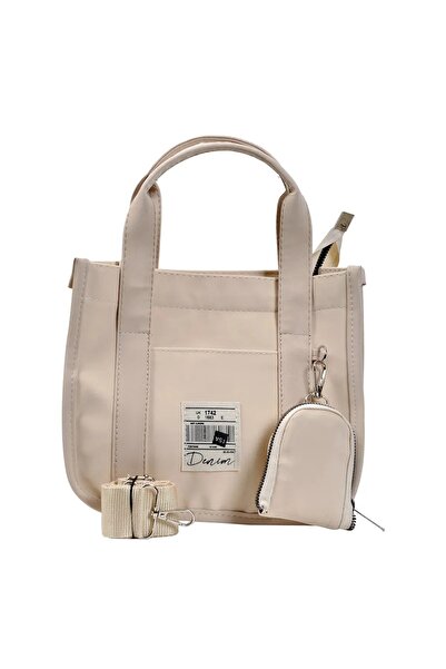 hadialal Kadın Bej Kanvas Askılı Kadın El Ve Omuz Çantası