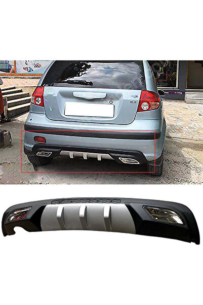 MKG Otomotiv Hyundai Getz  Uyumlu Difüzör Difizör Gri + Kare Egzoz Görünüm C Tip