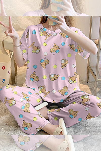 PEMBİŞ HOMEWEAR Kısa Kollu Pijama Takımı Garfield Supersoft Basic Süprem