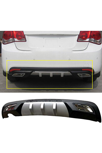 MKG Otomotiv Chevrolet Cruze Uyumlu Difüzör Difizör Gri + Kare Egzoz Görünüm ...