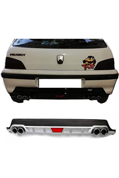 MKG Otomotiv Peugeot 106 Gri Difüzör Difizör Yuvarlak Egzoz Görünüm Kulaklı Tip