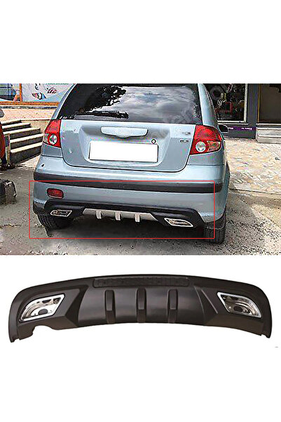 MKG Otomotiv Hyundai Getz Uyumlu Difüzör Difizör Siyah + Kare Egzoz Görünüm C...