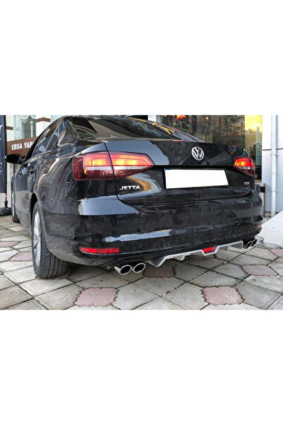MKG Otomotiv Vw Jetta Mk6 FL Siyah Difüzör 4 Krom Egzoz Görünümlü Difizör Arka Ek Body Kit 2015-2018