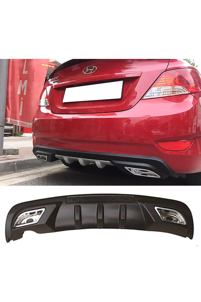 MKG Otomotiv Hyundai Accent Blue  Uyumlu Difüzör Difizör Siyah + Kare Egzoz G...