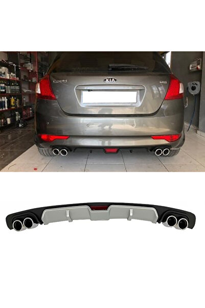 MKG Otomotiv Kia Ceed Gri Difüzör 4 Krom Egzoz Görünümlü Difizör Arka Ek Body...