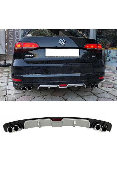 MKG Otomotiv Vw Jetta Uyumlu  Mk6 FL Gri Difüzör 4 Krom Egzoz Görünümlü Difiz...