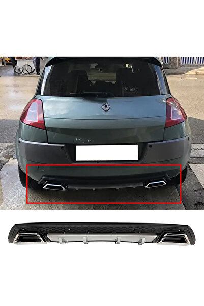 MKG Otomotiv Renault Megane 2 HB Gri Difüzör Çiftli Kare Egzoz Görünümlü D Tip Difizör 2002 - 2009