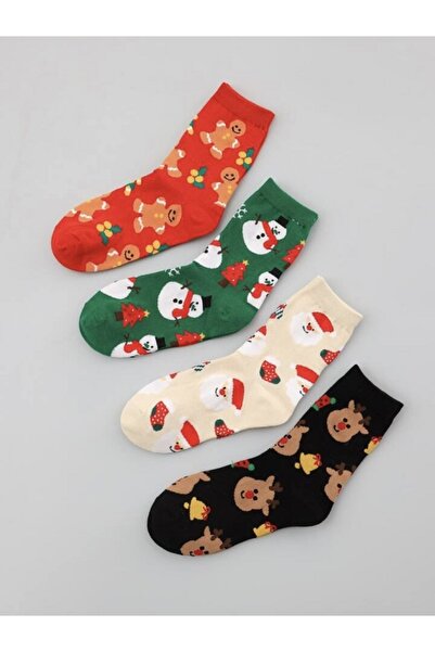 Black Arden Socks Unisex Yılbaşı Konsepti Çorap 4'lü