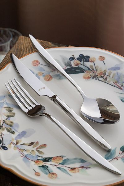 Aryıldız Ar Yıldız 18 Piece Elegant Steel Spoon Knife Set
