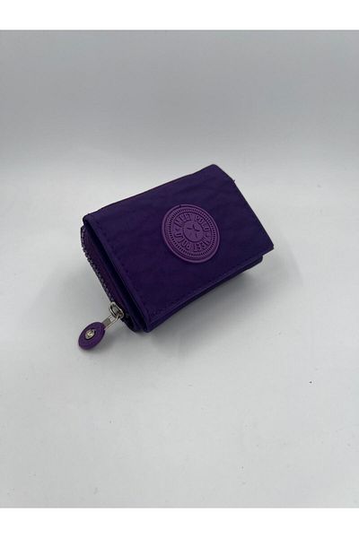 UCCELLO Crinkle Fabric Zippered Stylish Women's Wallet with Magnet