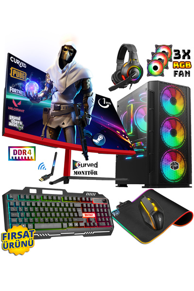 Zeiron Onepiece X30 R5-5500 32GB 256GB M.2 SSD+500GB HDD RTX3060 23.8" Oyuncu...