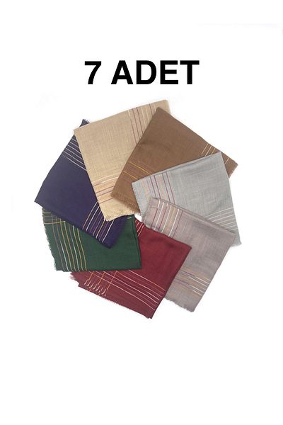 nazipek Set de 7 eșarfe cu dungi brodate din bumbac 100x100cm pentru scris cadou de distribuire cu ridicata