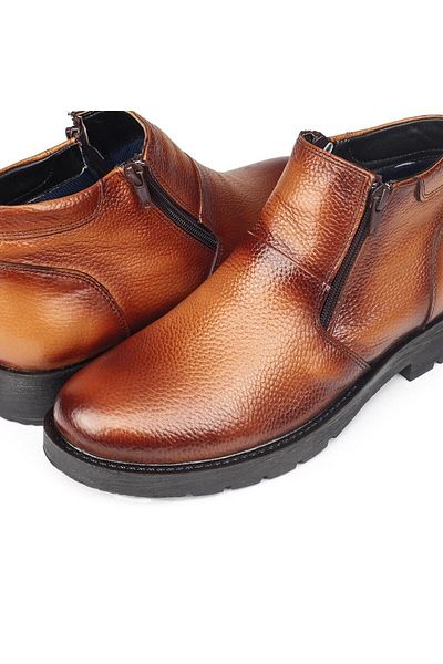 Ducavelli Chelsea Genuine Leather Non-Slip Sole Zippered Daily Boots Black