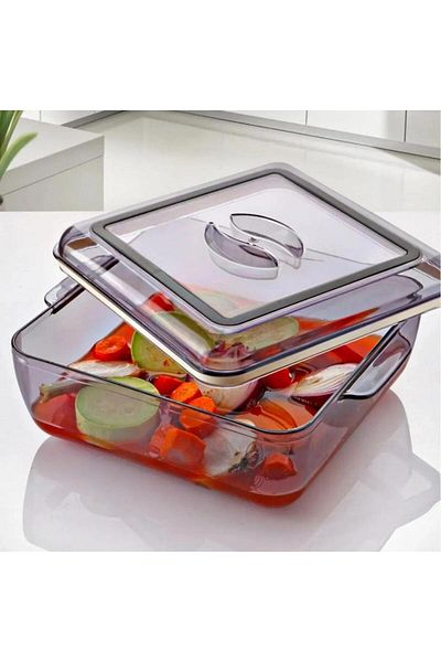 Gondol Furkan Square Sealed Plastic Pyrex Storage Container 2 liters