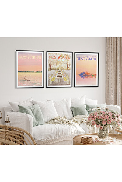 HOMEPACK 3 Parça Çerçeveli Tablo Seti New Yorker Seri Poster Tablo HPN161