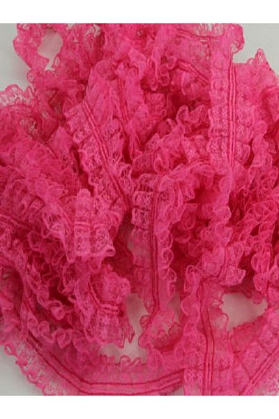 Kazanabil LACE PLEATED STRIP RIBBON DECORATION MATERIAL PINK 1MT