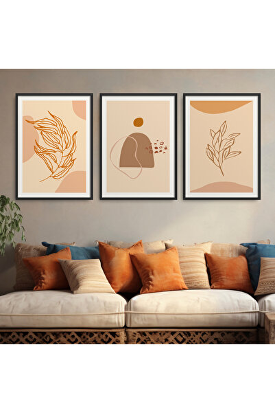 HOMEPACK Set de pictură înrămată din 3 piese Pictură cu poster cu flori HPN171