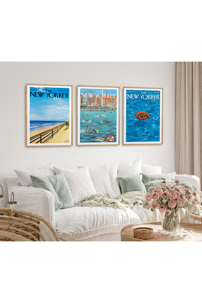 HOMEPACK Σετ ζωγραφικής με κορνίζα 3 τεμαχίων Σειρά New Yorker Ζωγραφική αφίσ...