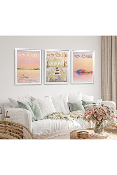 HOMEPACK 3 Parça Çerçeveli Tablo Seti New Yorker Seri Poster Tablo HPN161