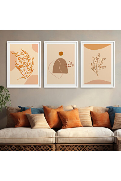 HOMEPACK Set de pictură înrămată din 3 piese Pictură cu poster cu flori HPN171